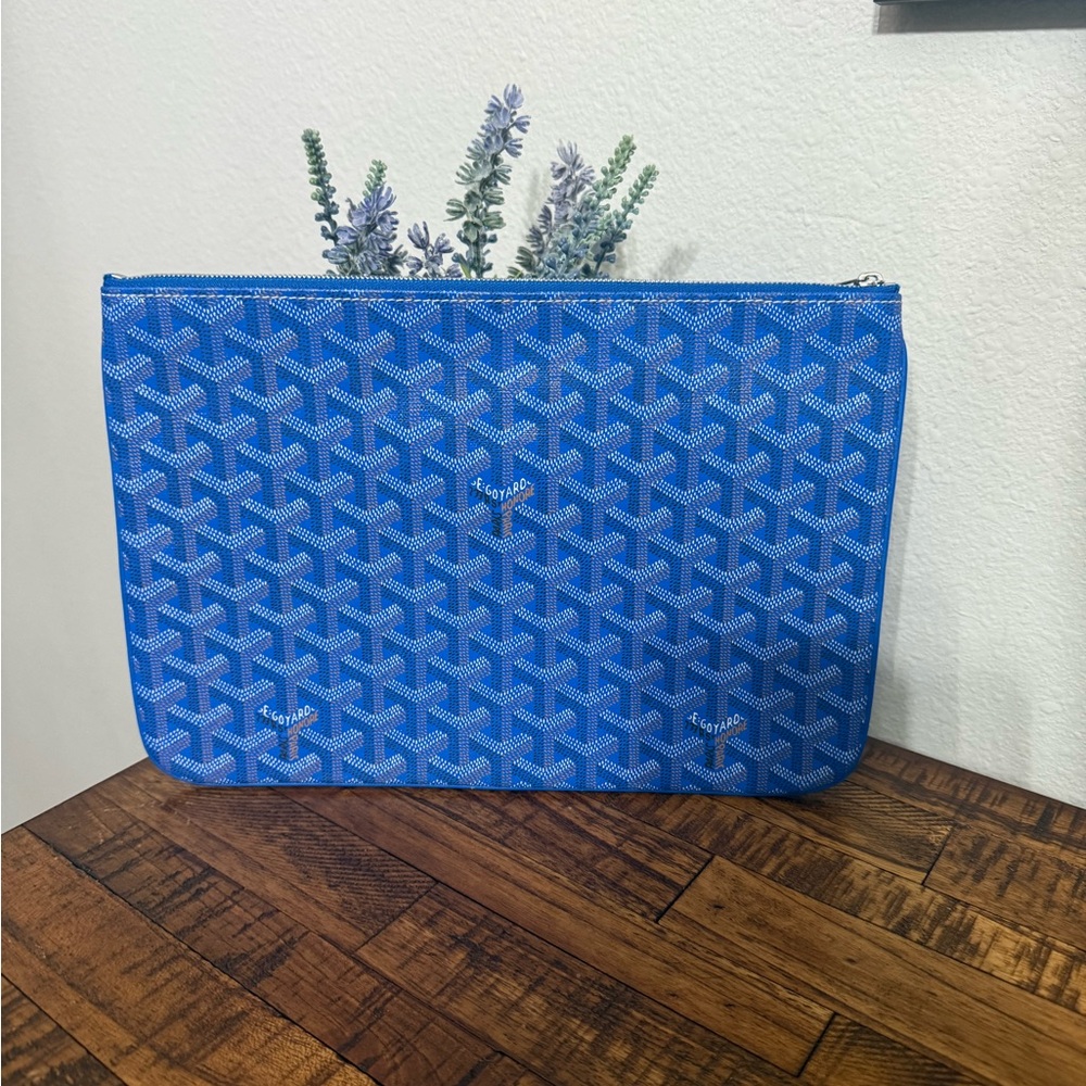 Goyard Blue Senat Pouch/Clutch - Picture 1 of 7